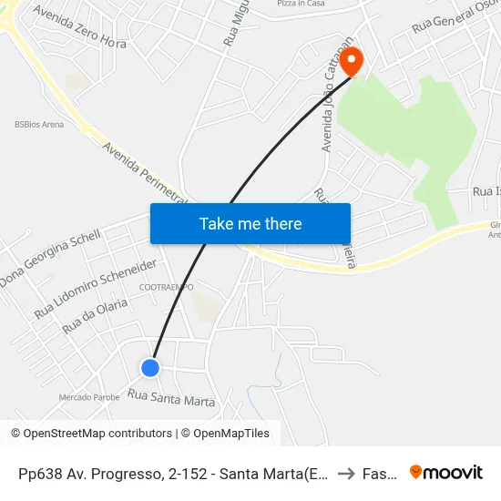 Pp638 Av. Progresso, 2-152 - Santa Marta(Em Frente Casa 16) to Fasurgs map