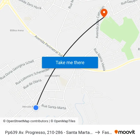 Pp639 Av. Progresso, 210-286 - Santa Marta(Casa Rosa Da Esquina) to Fasurgs map