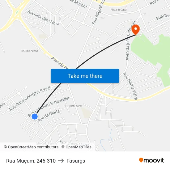 Rua Muçum, 246-310 to Fasurgs map