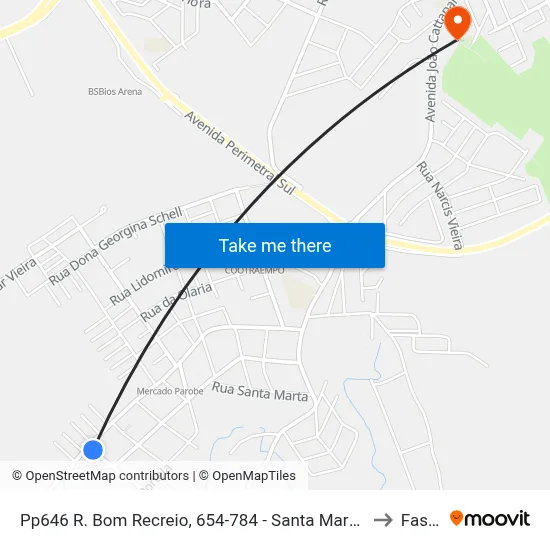 Pp646 R. Bom Recreio, 654-784 - Santa Marta(Em Frente Casa 280) to Fasurgs map