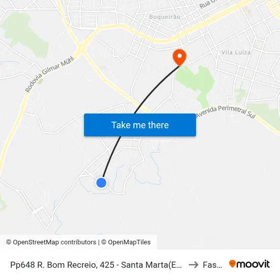 Pp648 R. Bom Recreio, 425 - Santa Marta(Em Frente Casa 425) to Fasurgs map