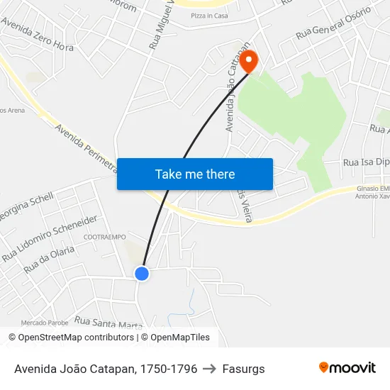 Avenida João Catapan, 1750-1796 to Fasurgs map