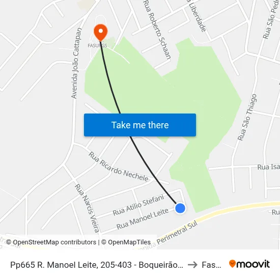 Pp665 R. Manoel Leite, 205-403 - Boqueirão(Padaria Colibri) to Fasurgs map