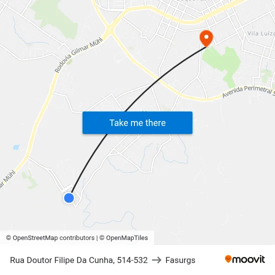 Rua Doutor Filipe Da Cunha, 514-532 to Fasurgs map