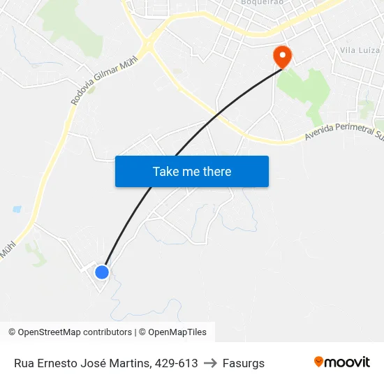 Rua Ernesto José Martins, 429-613 to Fasurgs map