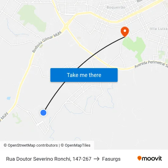 Rua Doutor Severino Ronchi, 147-267 to Fasurgs map