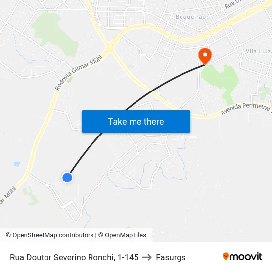 Rua Doutor Severino Ronchi, 1-145 to Fasurgs map