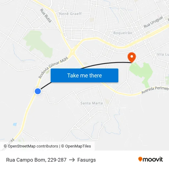Rua Campo Bom, 229-287 to Fasurgs map