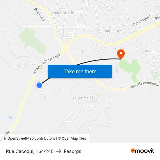 Rua Cacequi, 164-240 to Fasurgs map