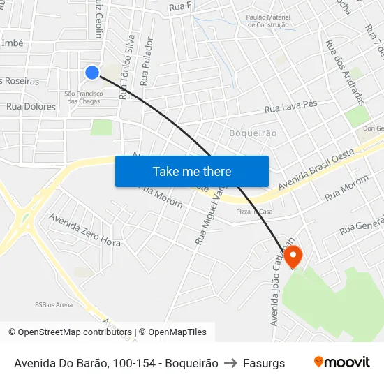 Avenida Do Barão, 100-154 - Boqueirão to Fasurgs map