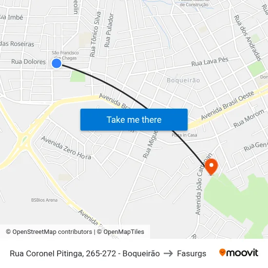 Rua Coronel Pitinga, 265-272 - Boqueirão to Fasurgs map