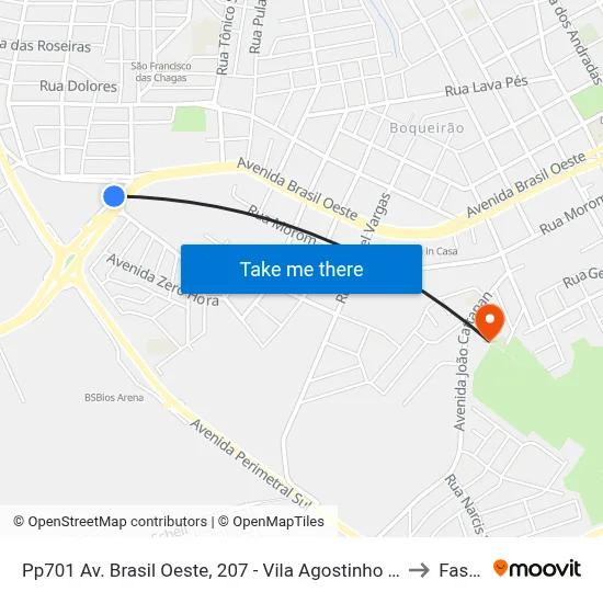 Pp701 Av. Brasil Oeste, 207 - Vila Agostinho Carrao(Auto Agrícola) to Fasurgs map