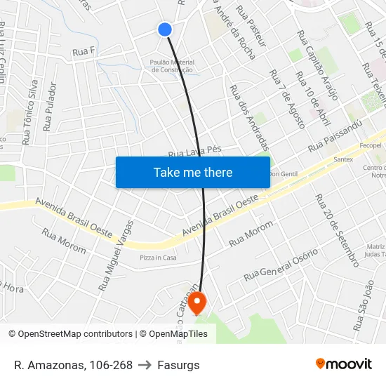 R. Amazonas, 106-268 to Fasurgs map