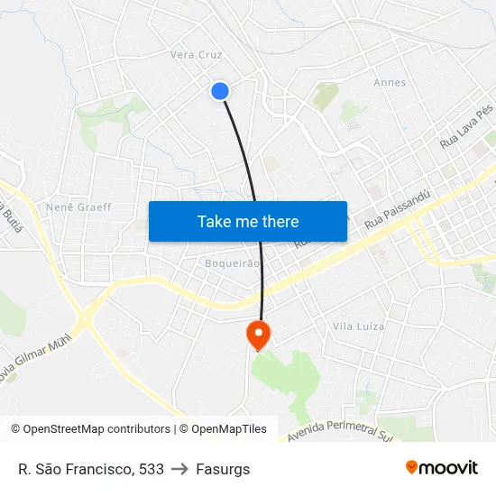 R. São Francisco, 533 to Fasurgs map