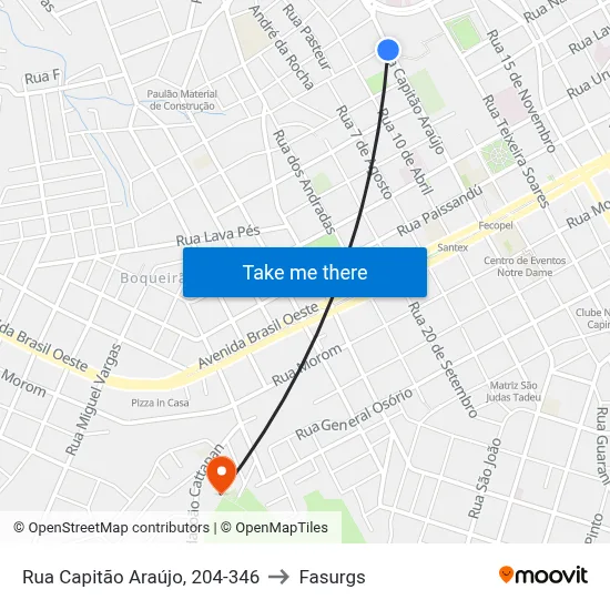 Rua Capitão Araújo, 204-346 to Fasurgs map