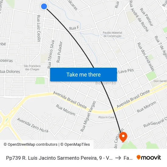 Pp739 R. Luís Jacinto Sarmento Pereira, 9 - Vila Vera Cruz(Em Frente Casa 1000) to Fasurgs map