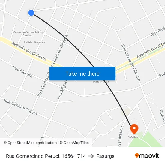 Rua Gomercindo Peruci, 1656-1714 to Fasurgs map