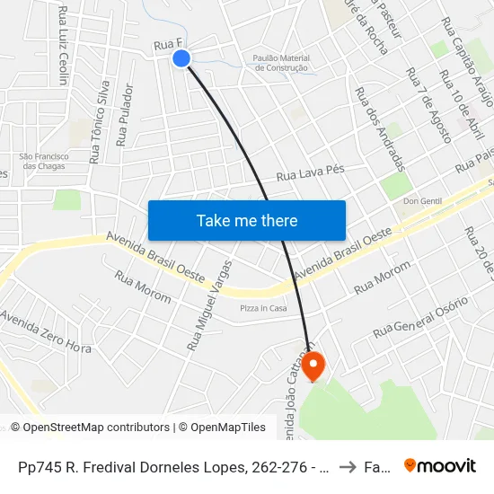 Pp745 R. Fredival Dorneles Lopes, 262-276 - Boqueirão(Em Frente Casa 280) to Fasurgs map