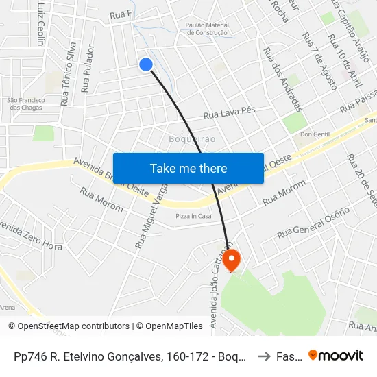 Pp746 R. Etelvino Gonçalves, 160-172 - Boqueirão(Em Frente Casa 124) to Fasurgs map