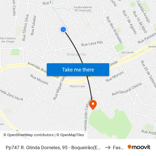 Pp747 R. Olinda Dorneles, 95 - Boqueirão(Em Frente Casa 234) to Fasurgs map