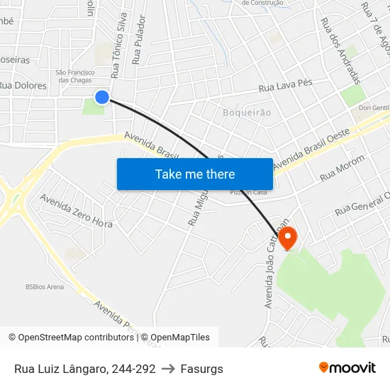 Rua Luiz Lângaro, 244-292 to Fasurgs map