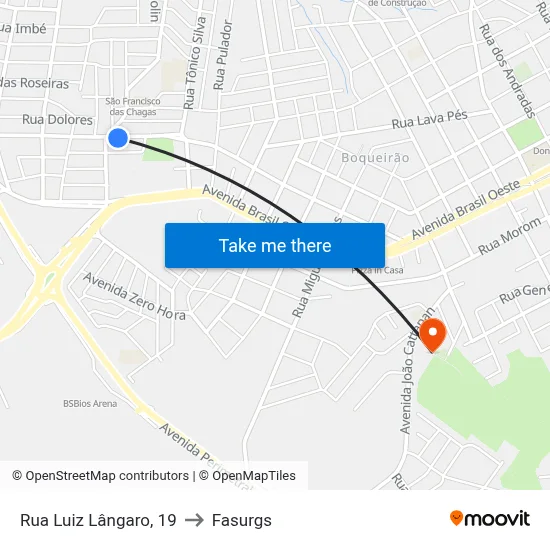 Rua Luiz Lângaro, 19 to Fasurgs map