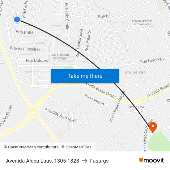 Avenida Alceu Laus, 1305-1323 to Fasurgs map