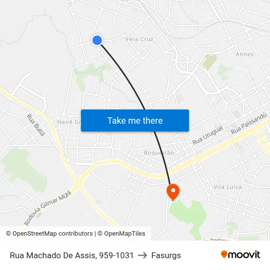 Rua Machado De Assis, 959-1031 to Fasurgs map