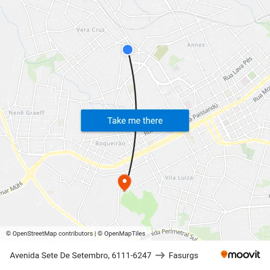 Avenida Sete De Setembro, 6111-6247 to Fasurgs map