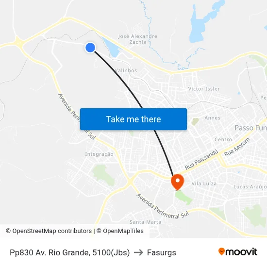 Pp830 Av. Rio Grande, 5100(Jbs) to Fasurgs map