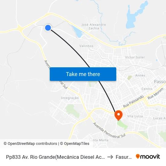 Pp833 Av. Rio Grande(Mecânica Diesel Acm) to Fasurgs map