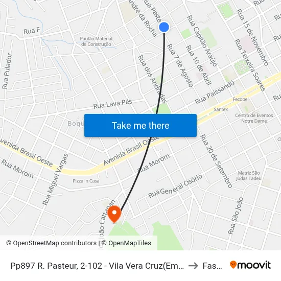 Pp897 R. Pasteur, 2-102 - Vila Vera Cruz(Em Frente Casa 27) to Fasurgs map