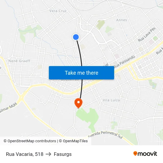 Rua Vacaria, 518 to Fasurgs map