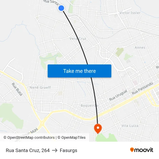 Rua Santa Cruz, 264 to Fasurgs map