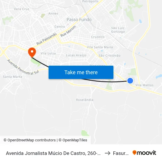 Avenida Jornalista Múcio De Castro, 260-332 to Fasurgs map