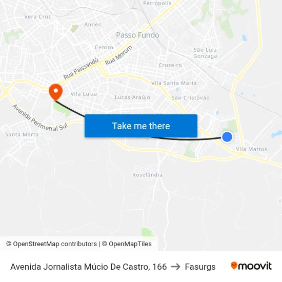 Avenida Jornalista Múcio De Castro, 166 to Fasurgs map