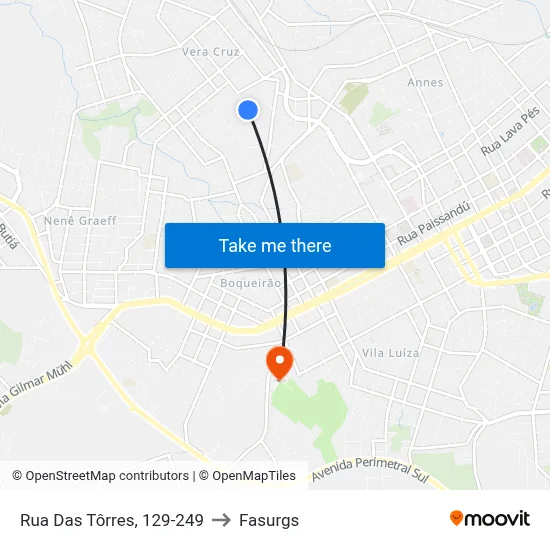 Rua Das Tôrres, 129-249 to Fasurgs map