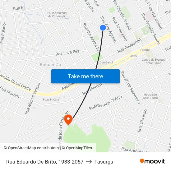 Rua Eduardo De Brito, 1933-2057 to Fasurgs map