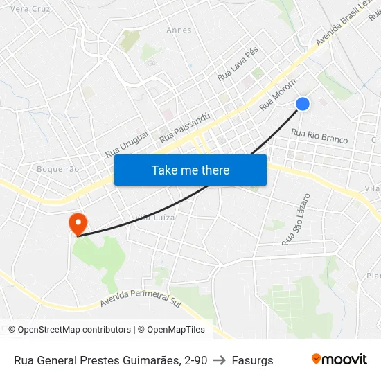 Rua General Prestes Guimarães, 2-90 to Fasurgs map