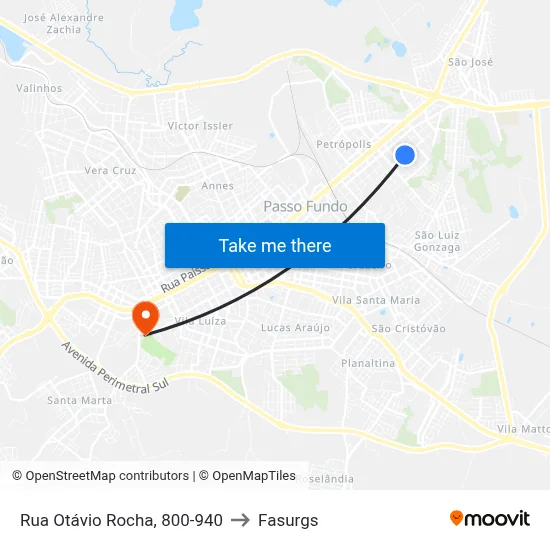 Rua Otávio Rocha, 800-940 to Fasurgs map