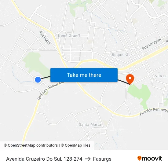 Avenida Cruzeiro Do Sul, 128-274 to Fasurgs map