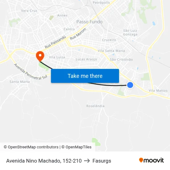 Avenida Nino Machado, 152-210 to Fasurgs map