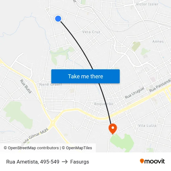 Rua Ametista, 495-549 to Fasurgs map