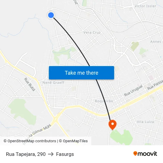 Rua Tapejara, 290 to Fasurgs map
