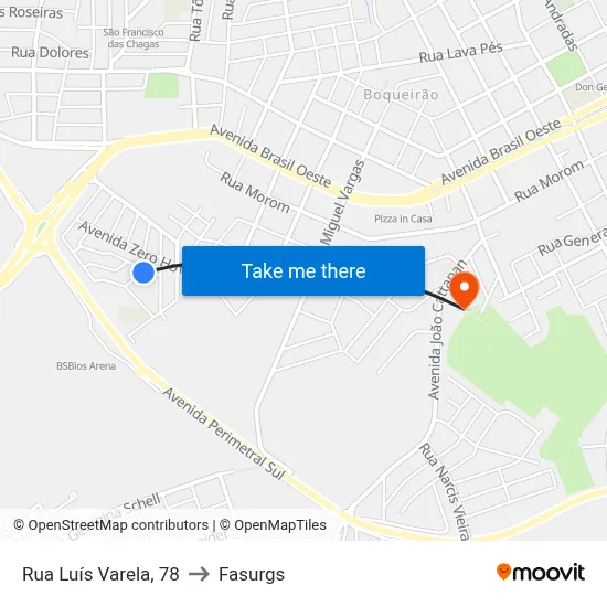 Rua Luís Varela, 78 to Fasurgs map
