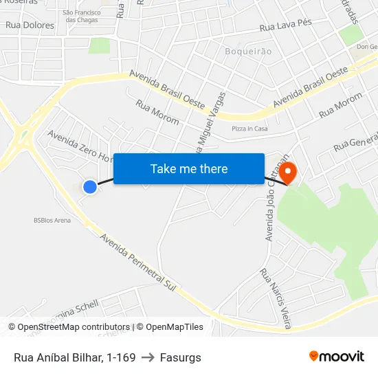 Rua Aníbal Bilhar, 1-169 to Fasurgs map
