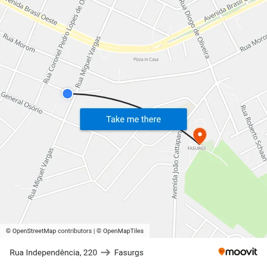 Rua Independência, 220 to Fasurgs map