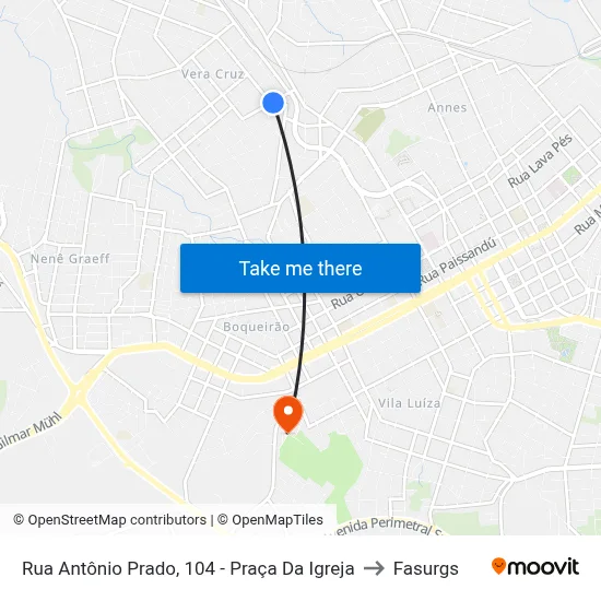 Rua Antônio Prado, 104 - Praça Da Igreja to Fasurgs map
