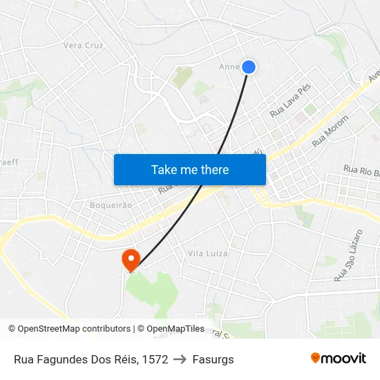 Rua Fagundes Dos Réis, 1572 to Fasurgs map