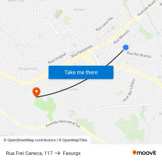 Rua Frei Caneca, 117 to Fasurgs map